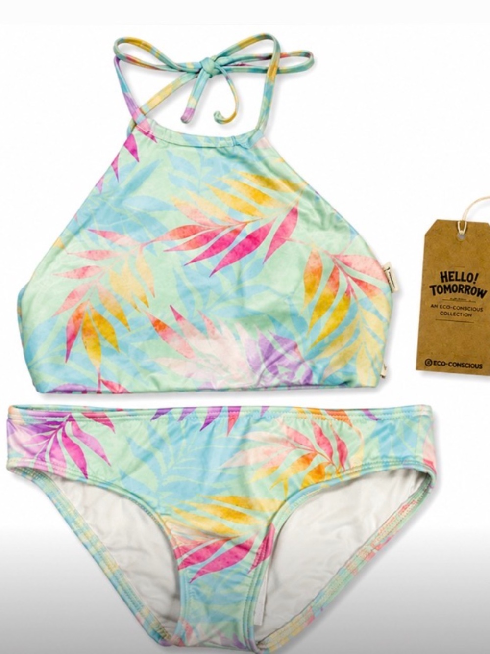 Brand new with tags Billabong Sweet Tropic High Neck Bikini Set in a beautiful p